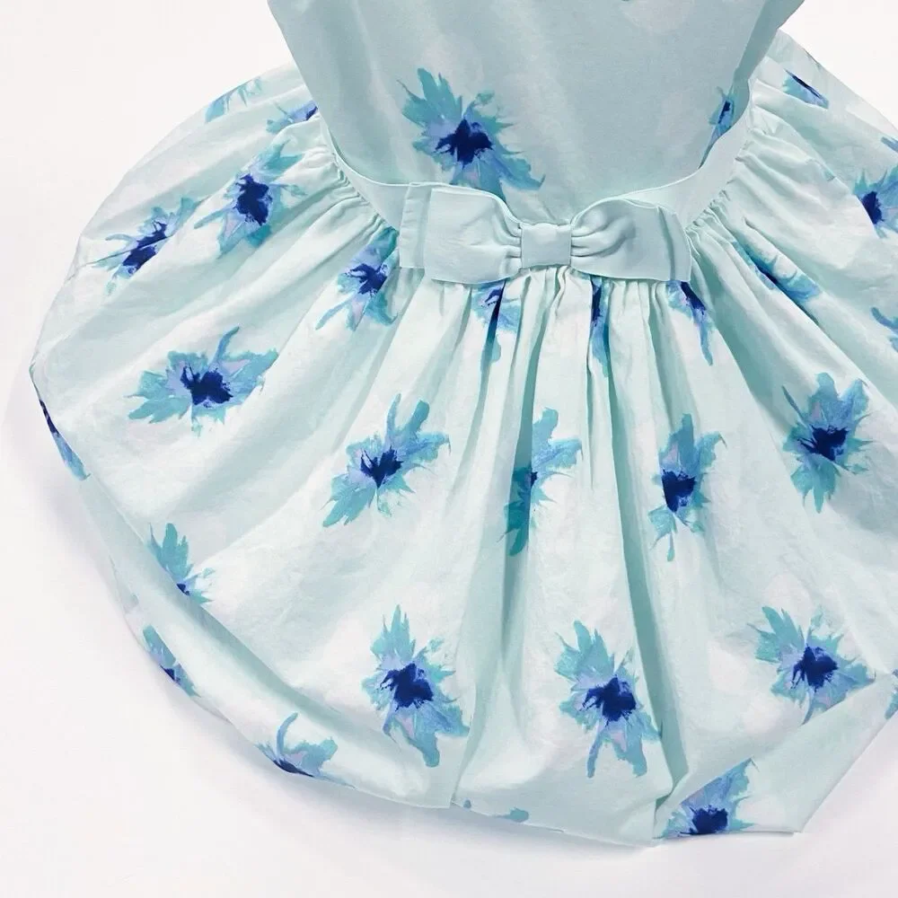 Janie and Jack Girls Sz 6 Floral Sleeveless Lined Spring Easter Dress Bow Twirl - Picture 8 of 12